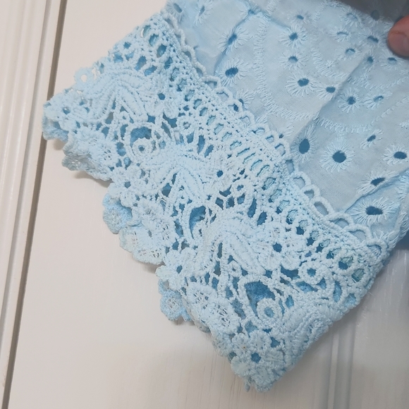 NWT 1XL Shein baby blue eyelet top - Picture 3 of 8